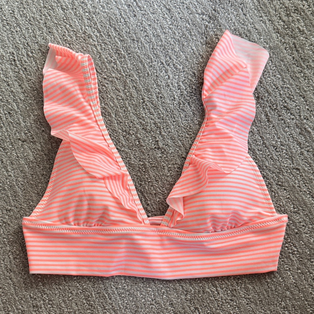 Aerie Striped Coral Triangle Swim Top